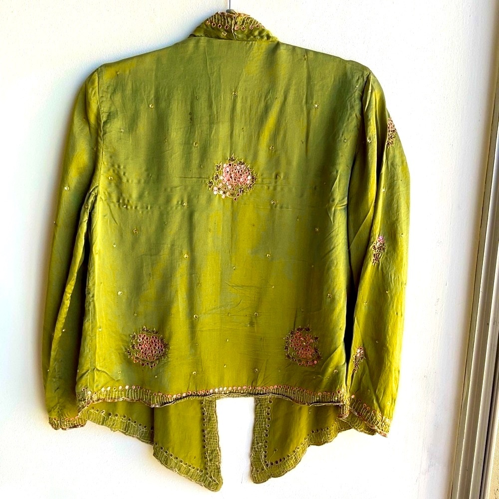 NWOT Sage vintage couture 100% premium silk sequined jacket - Picture 2 of 6